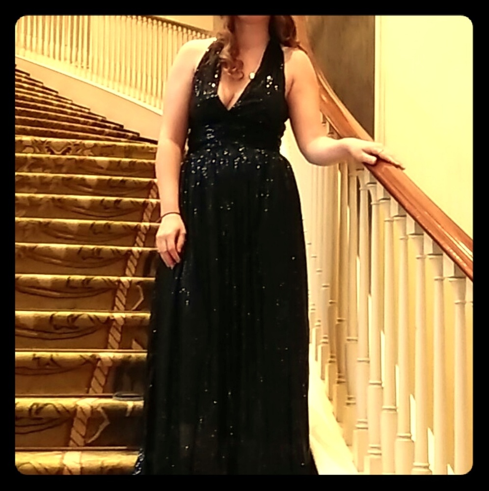 Black formal sequin dress